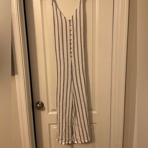 American Eagle Pinstripe Jumpsuit with Pockets